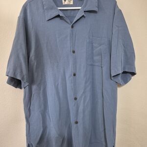 Blue Casual Button Down Shirt Relaxed Fit